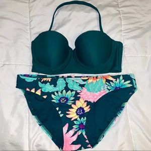 Old Navy Tropical Green Bikini Set